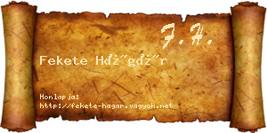 Fekete Hágár névjegykártya