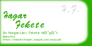 hagar fekete business card